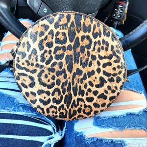 Nine west leopard print round bag